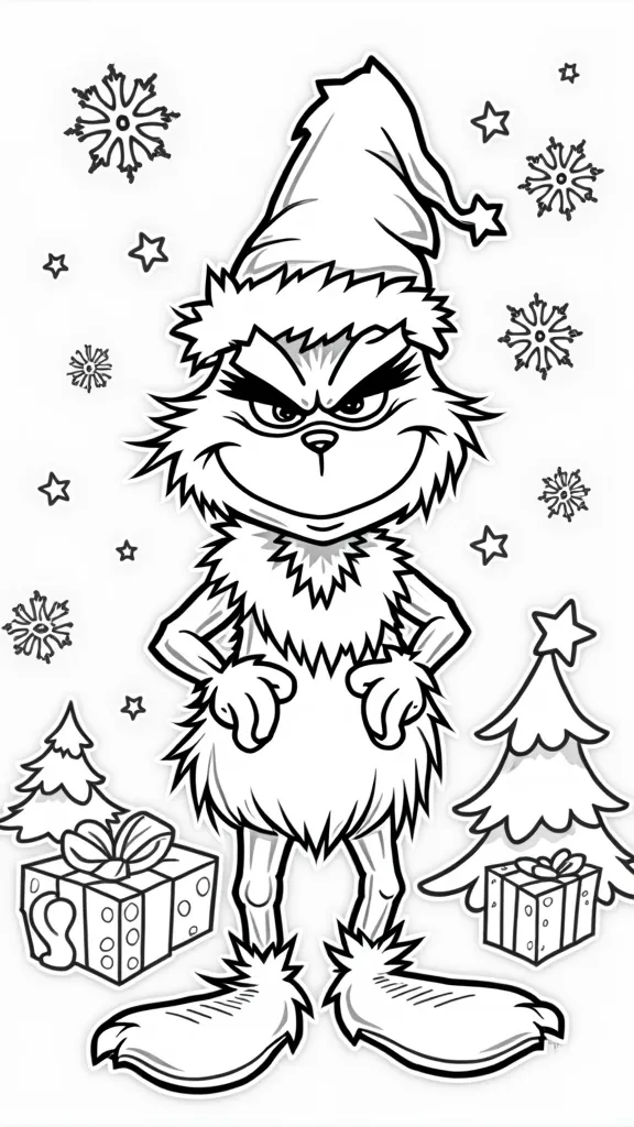 pages à colorier à imprimable de Noël Grinch